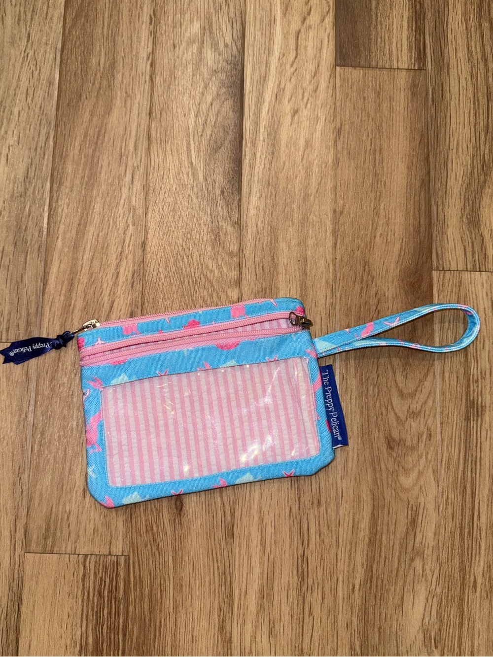 The Preppy Petal Blue & Pink Wristlet Card Holder